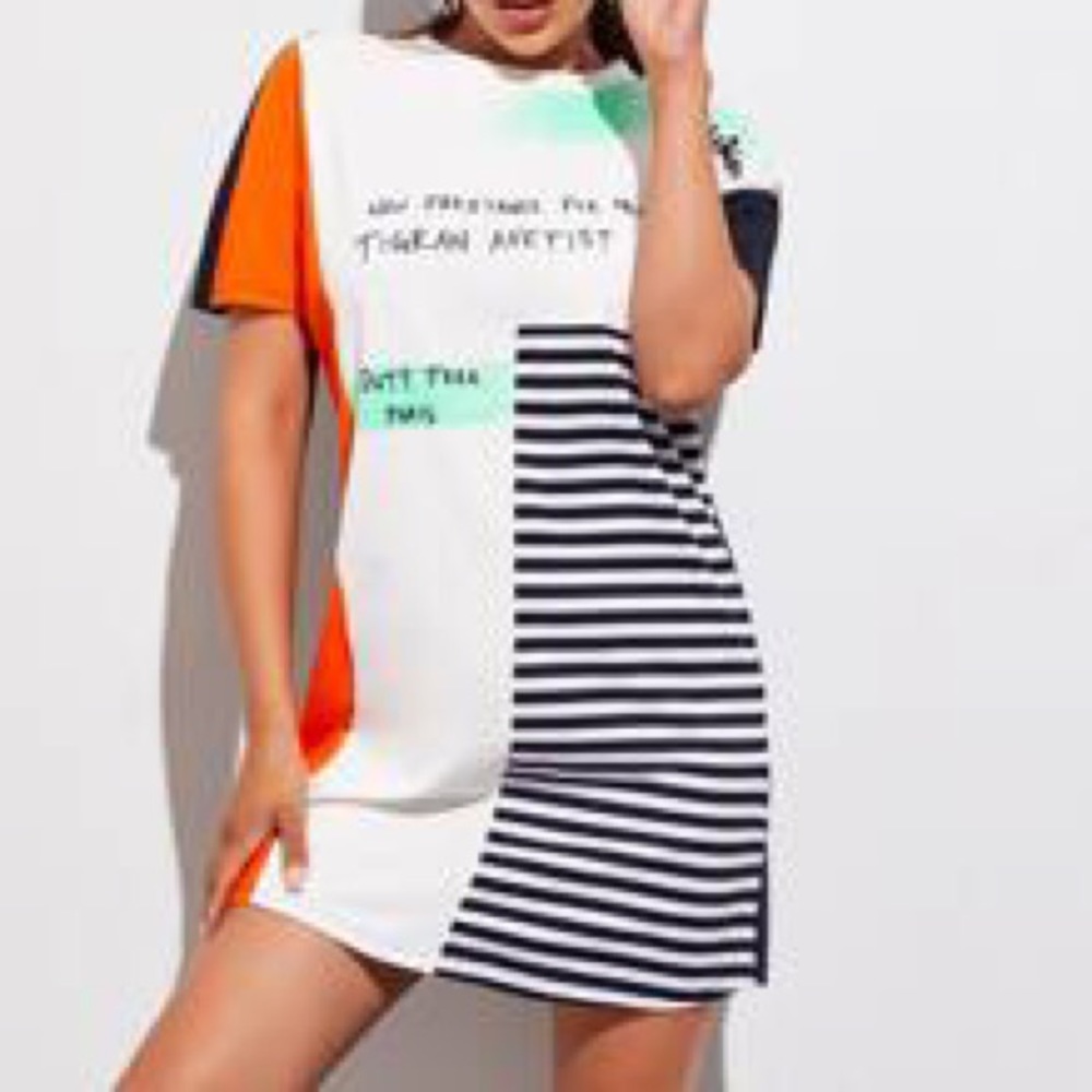 Color Block Shirt Dress